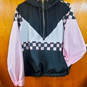 Checkered Mesh Race Car Windbreaker